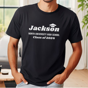 Camiseta Nombre del Graduado Escuela Promoción 2026 Negro