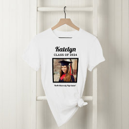 Camiseta Nombre del guion Foto Clase de 2026 Blanca