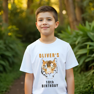 Camiseta Nombre del jefe del tigre Cumpleaños Fiesta invita