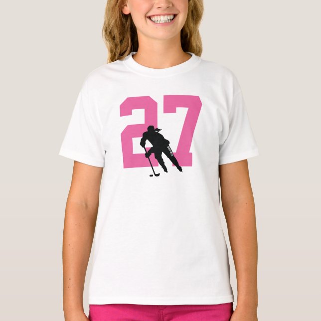 Camiseta Nombre del jugador de hockey femenino personalizad (Anverso)