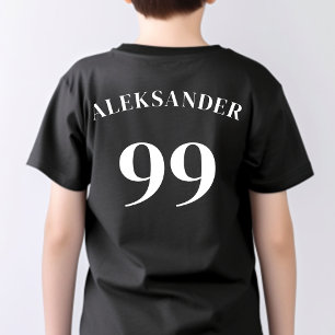 Camiseta Nombre del logotipo del equipo negro Número de dep