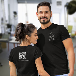 Camiseta Nombre del logotipo Fotografía Studio Código QR Ne