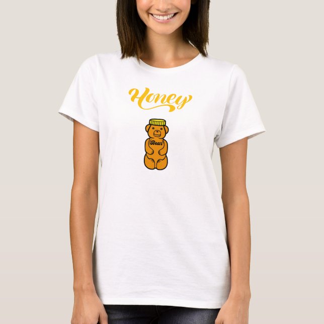 Camiseta Nombre del mascota del oso de miel (Anverso)
