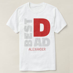 Camiseta Nombre del mejor Purpurina de plata roja de papá p