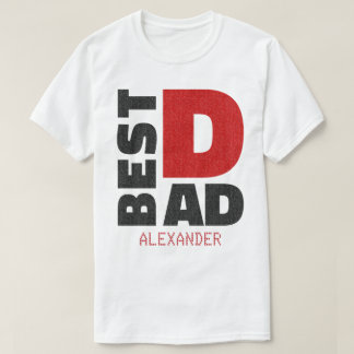 Camiseta Nombre del mejor Purpurina negro rojo de papá pers
