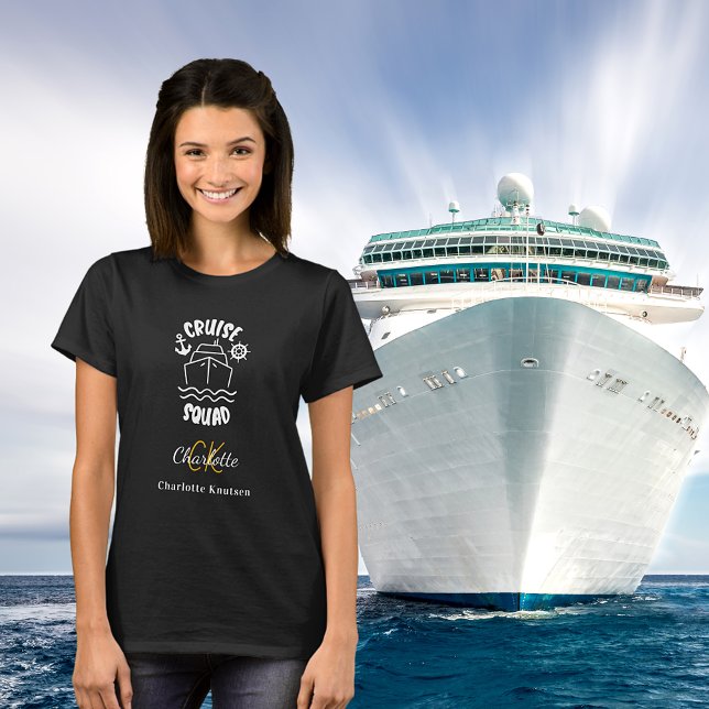 Camiseta Nombre del monograma blanco negro del equipo de cr (Subido por el creador)