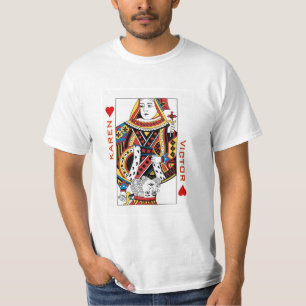 Camiseta Nombre del novio o de la novia en naipes