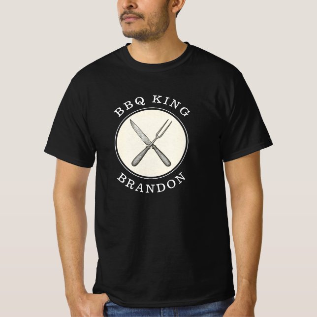 Camiseta Nombre del padre de la parrilla King Knife y Fork (Anverso)