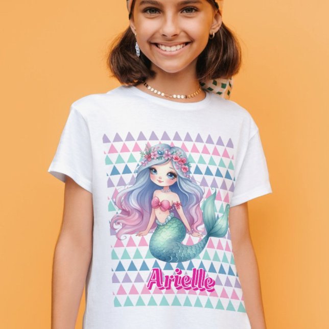 Camiseta Nombre del patrón de la sirena personalizado (Subido por el creador)