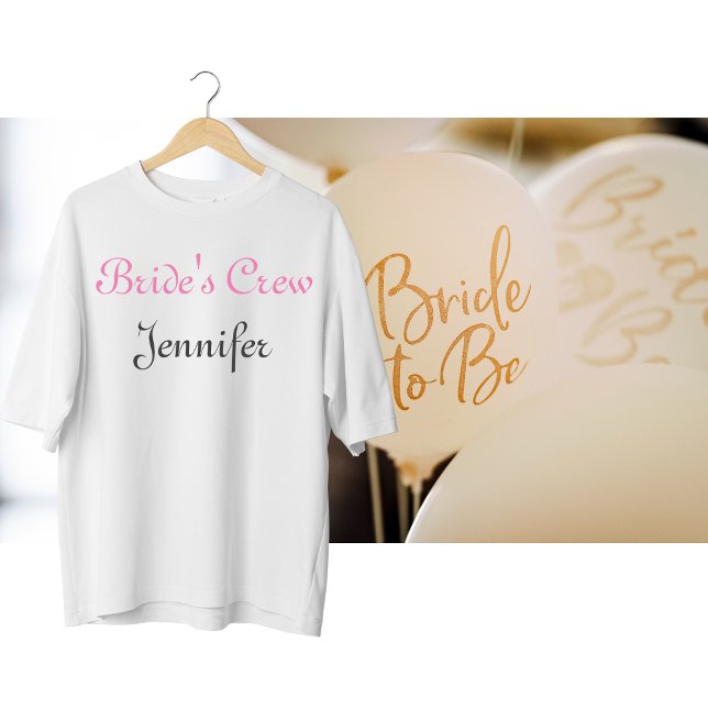 Camiseta Nombre del Personalizable de la tripulación de nov (Personalized Bridal Party T-Shirts)