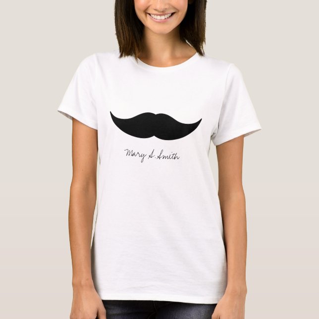 Camiseta Nombre del personalizado del bigote (Anverso)