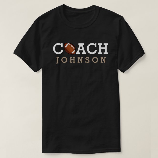 Camiseta Nombre del personalizado del entrenador de fútbol (Diseño del anverso)
