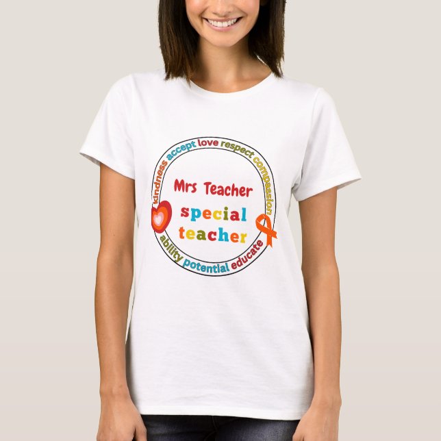 Camiseta Nombre del profesor de educación especial motivaci (Anverso)