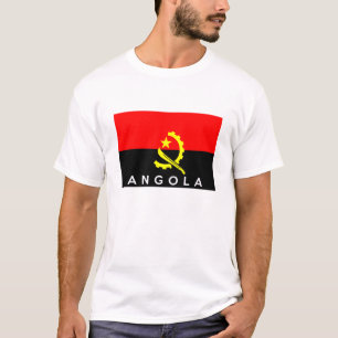 Camiseta nombre del símbolo de la bandera de país angola