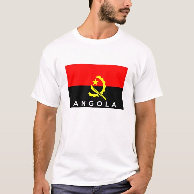Camiseta nombre del símbolo de la bandera de país angola (Anverso)