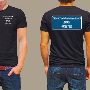 Camiseta Nombre del ujier que da la bienvenida a la iglesia