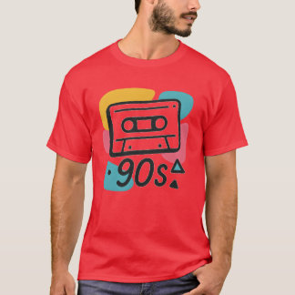 Camiseta Nombre Diseño Colorido de Cinta de Casete de los 9
