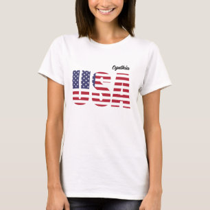 Camiseta Nombre, diseño del esténcil de los Estados Unidos,