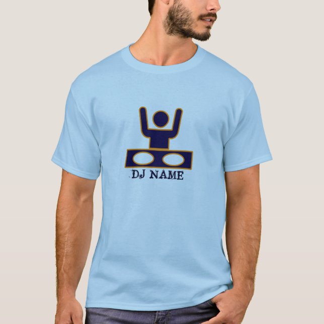 Camiseta Nombre editable adaptable del disc jockey del disc (Anverso)