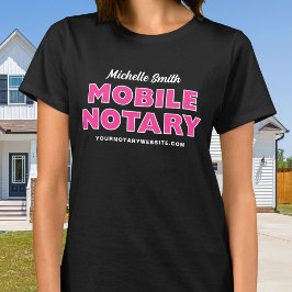 Camiseta Nombre editable en negro rosado del Notario móvil