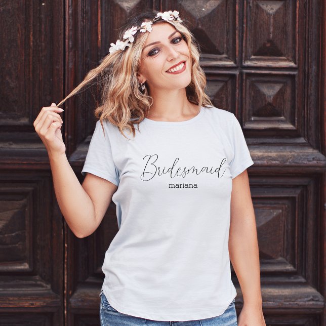 Camiseta nombre elegante de dama de honor moda moderna (Subido por el creador)