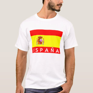 Camiseta nombre español del texto del país de la bandera de