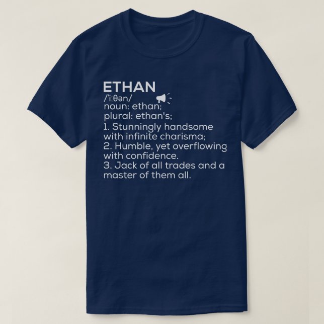 Camiseta Nombre Ethan Definición Ethan Significado Ethan No (Diseño del anverso)