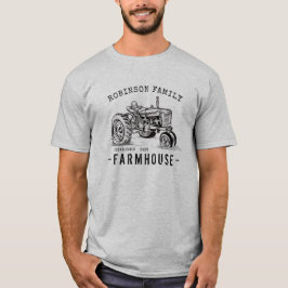 Camiseta Nombre Familiar Farmhouse Rústico Tractor Vintage