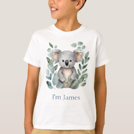 Camiseta Nombre gemelo personalizado Watercolor Koala Bear