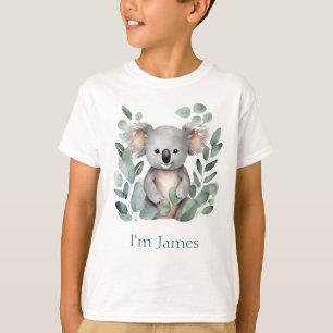 Camiseta Nombre gemelo personalizado Watercolor Koala Bear