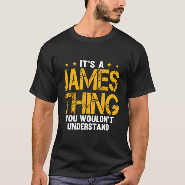 Camiseta Nombre gracioso James Saying (Anverso)