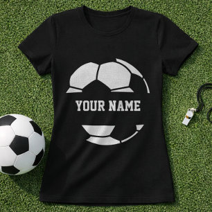 Camiseta Nombre Gráfico de Balón de Fútbol; Nombre de Jugad