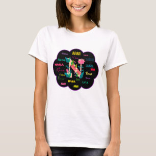 Camiseta Nombre inicial de flor floral Nana
