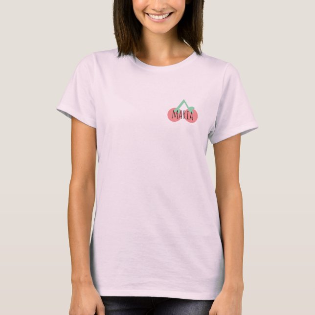 Camiseta Nombre inicial de la fruta de cerezo (Anverso)