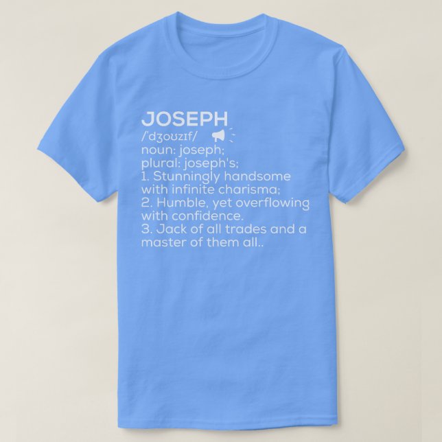Camiseta Nombre Joseph Definición Joseph significa nombre J (Diseño del anverso)