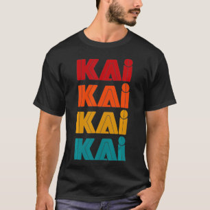 Camiseta Nombre Kai, Nombre Retro Dado Colorido Tipo De Let