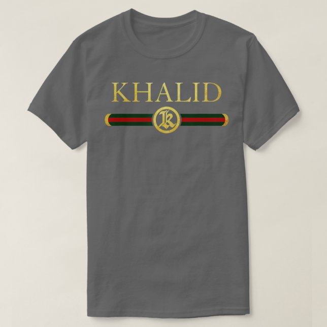 Camiseta Nombre Khalid Personalized Royal Luxury Gift Men W (Diseño del anverso)