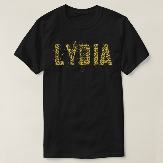Camiseta Nombre Leopardo LYDIA Chica de impresión Cheetah B (Diseño del anverso)