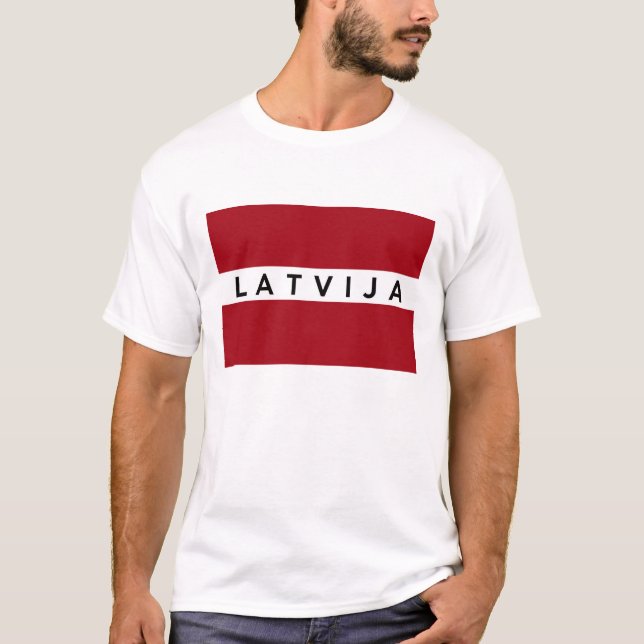 Camiseta Nombre letón del texto de Latvija del país de la (Anverso)