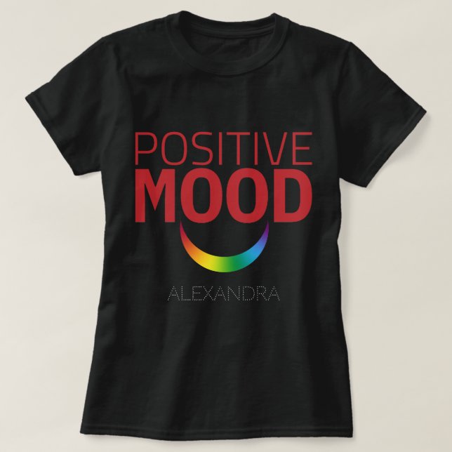 Camiseta Nombre LGBT del HMO rojo arcoiris de ojos positivo (Diseño del anverso)