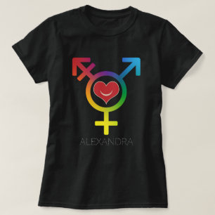 Camiseta Nombre LGBT gay transexual sonriente del corazón a