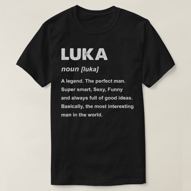 Camiseta Nombre Luka de los hombres (Diseño del anverso)