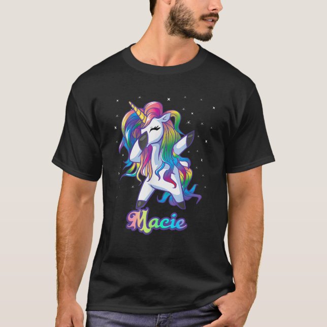 Camiseta Nombre MACIE Personalizado personalizado Rainbow U (Anverso)