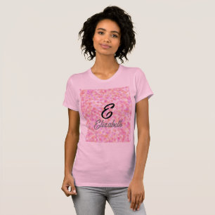 Camiseta Nombre moderno de monograma color de agua puntos a