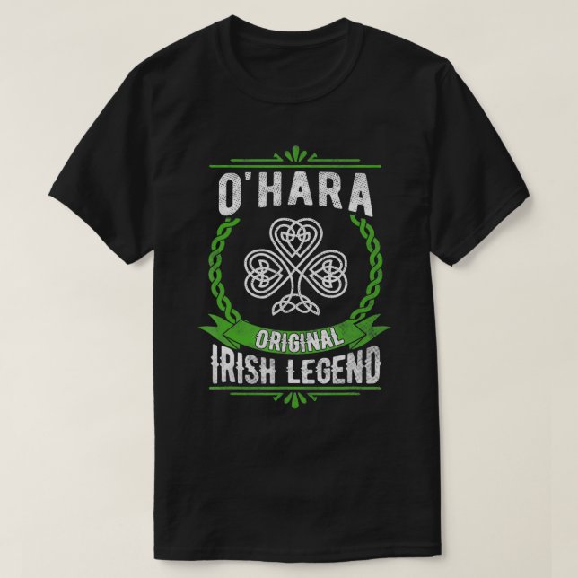 Camiseta Nombre OHara IrishShamrock Green St Patricks Day (Diseño del anverso)