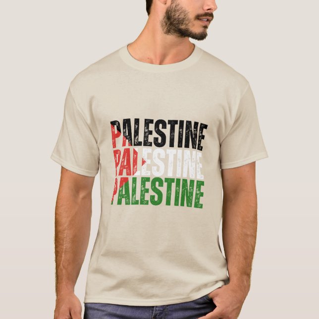 Camiseta Nombre palestino con bandera palestina (Anverso)