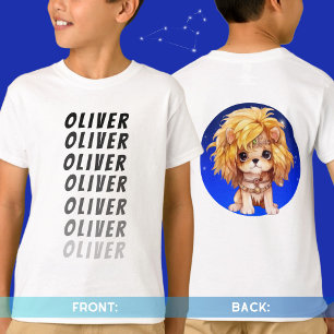 Camiseta Nombre personal Astrología Zodiac signo León atrás