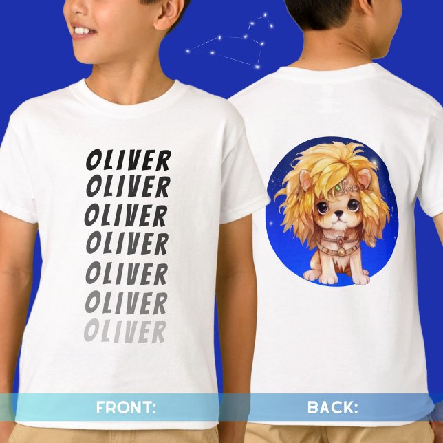 Camiseta Nombre personal Astrología Zodiac signo León atrás (Subido por el creador)