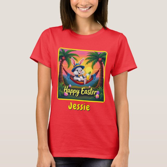 Camiseta Nombre personal de Happy Easter (Anverso)