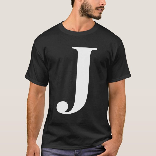 Camiseta Nombre personalizado Alfabeto Letra inicial J (Anverso)